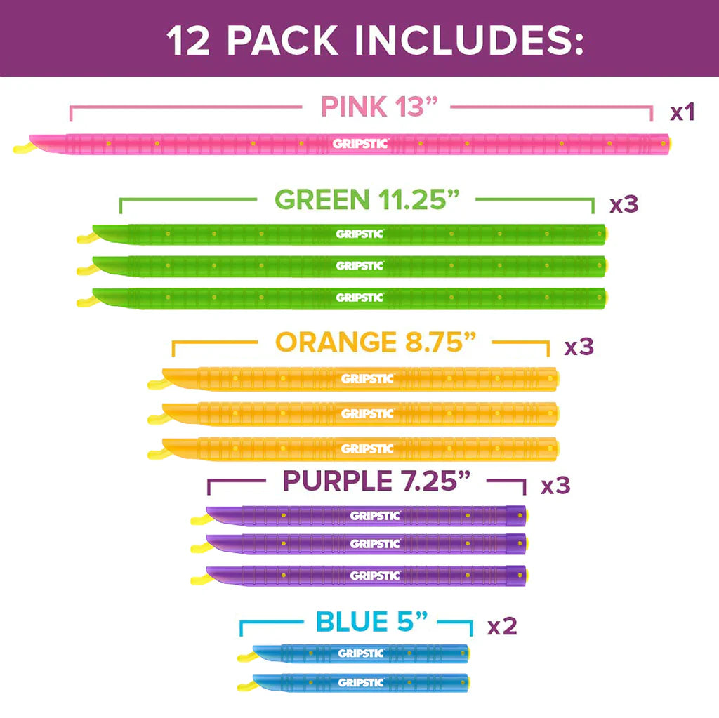 Gripstic Bag Clip, 12-pack Assorted